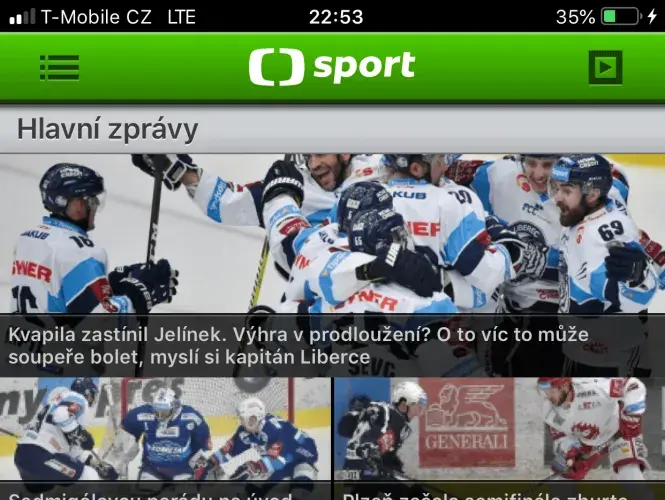 iOS aplikace - ČT4 Sport