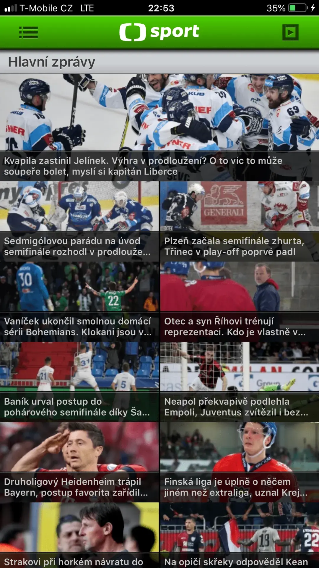 iOS aplikace - ČT4 Sport