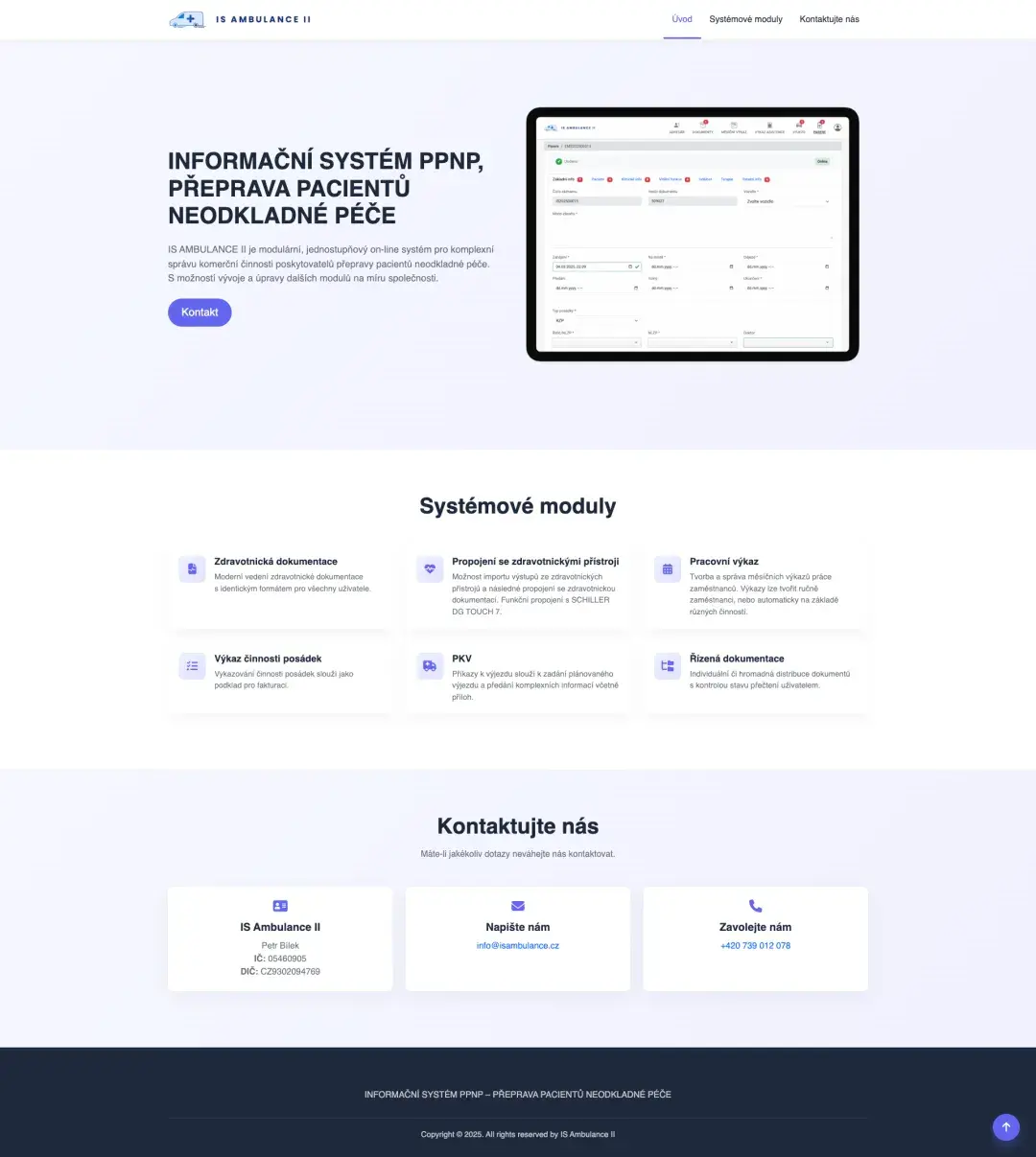 Informační systém ppnp, přeprava pacientů neodkladné péče